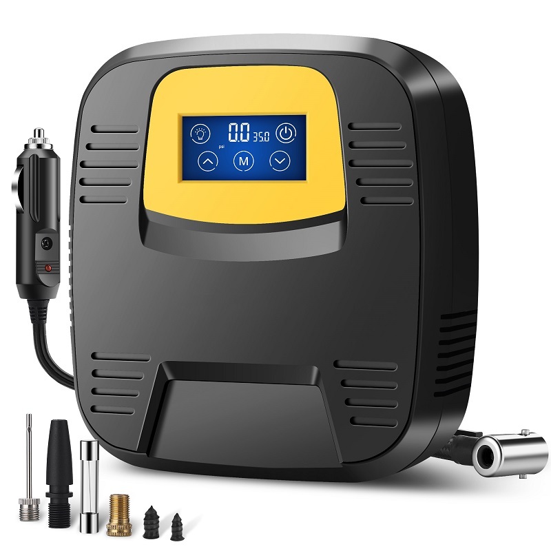 led digital display wired portable car tyre inflator
