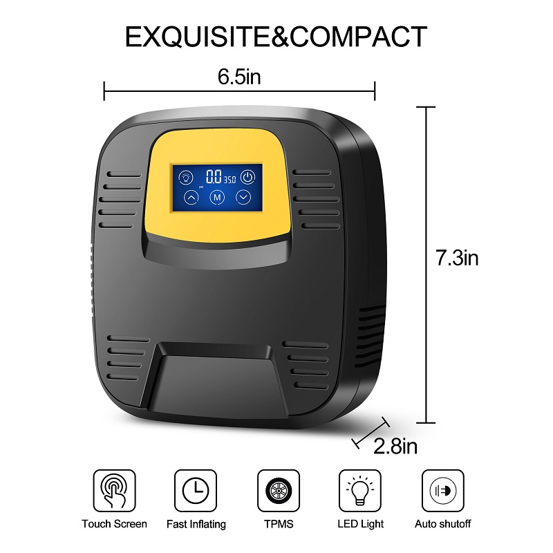 led digital display wired portable car tyre inflator