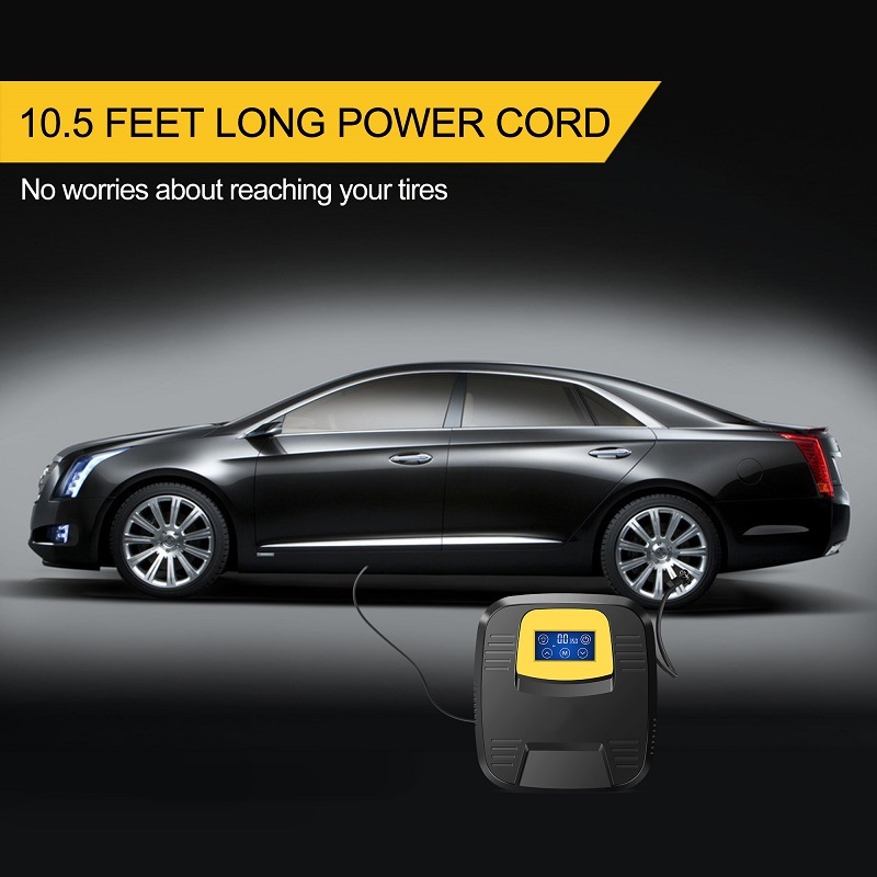 led digital display wired portable car tyre inflator
