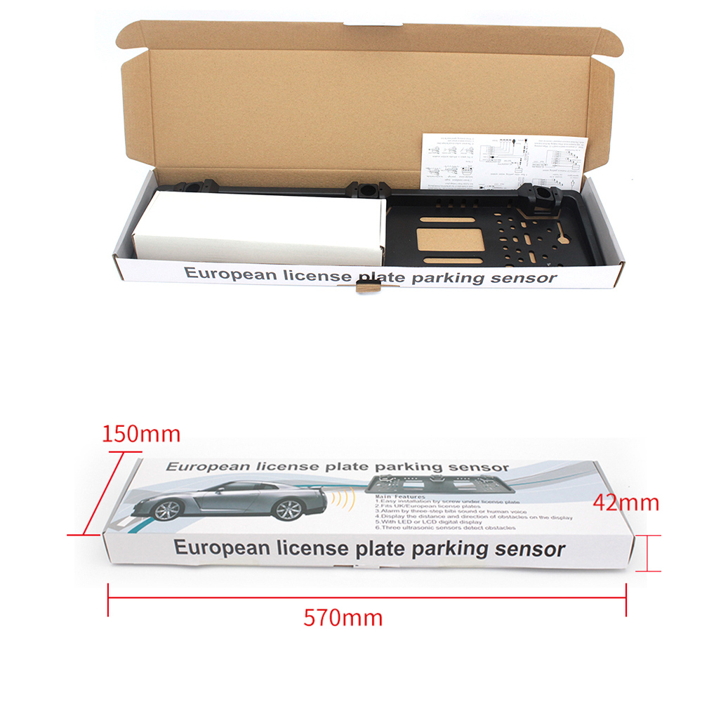 European License Plate Frame LED Display Speed Detector Car Radar Reverse