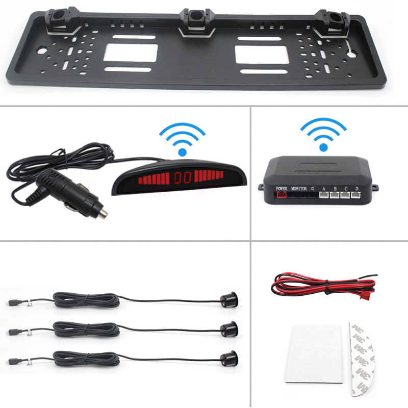 Safe 22mm European Plate Frame LED Wireless Car Parking Sensor