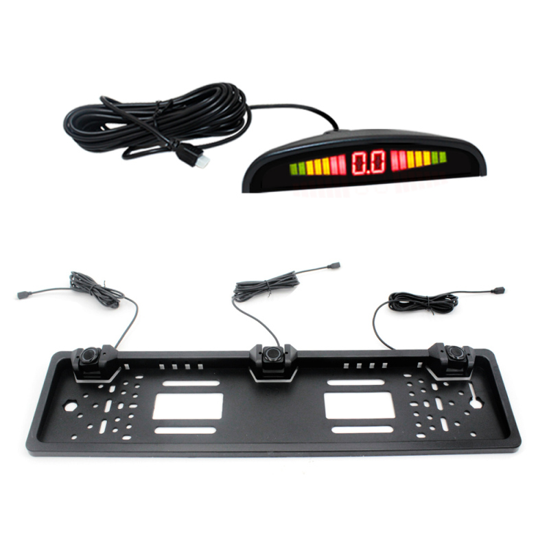 European License Plate Frame LED Display Speed Detector Car Radar Reverse