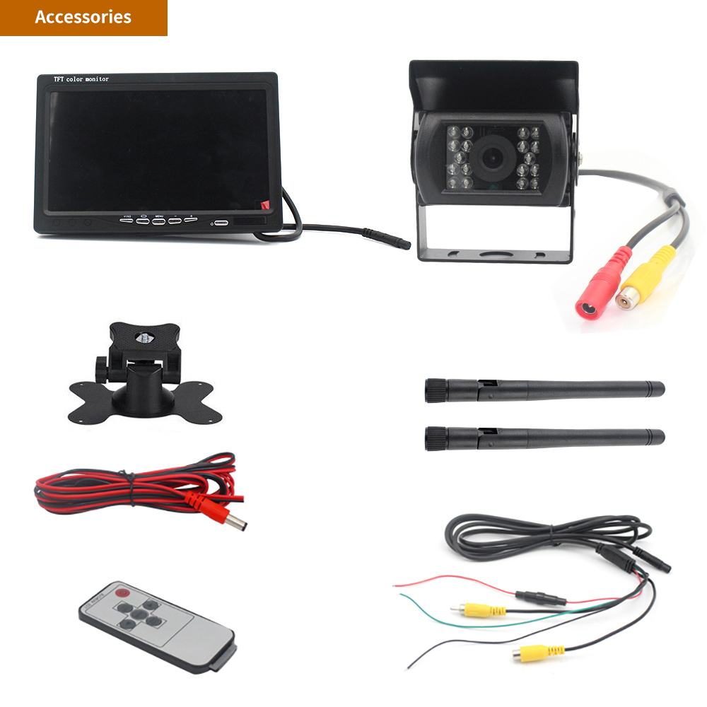 7 inch analog signal wireless reversing camera for truck bus trailer