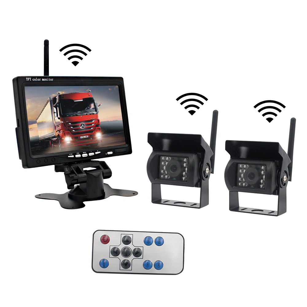 2.4G Wireless Reverse Reversing Camera 7" wireless truck camera system backup camera for Truck Bus Caravan RV Van Trailer