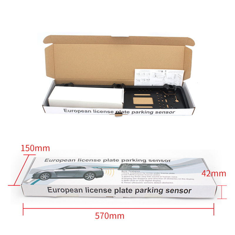 Safe 22mm European Plate Frame LED Wireless Car Parking Sensor