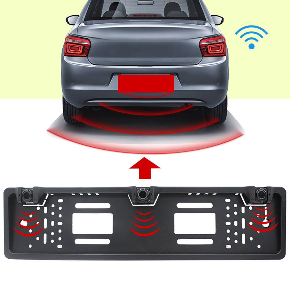 Safe 22mm European Plate Frame LED Wireless Car Parking Sensor