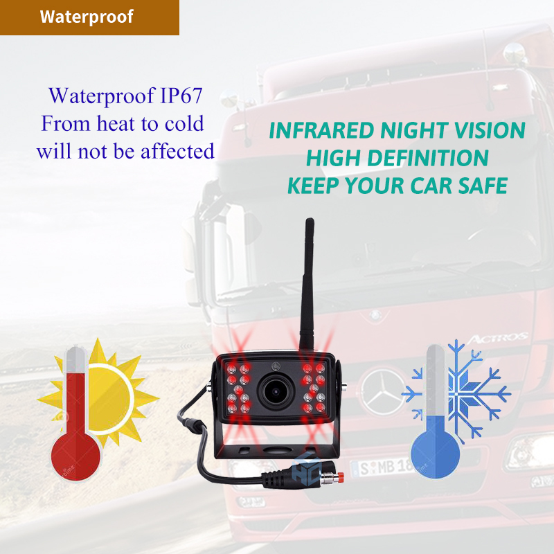 wireless rear view camera wireless car video recorder for truck,bus,trailer