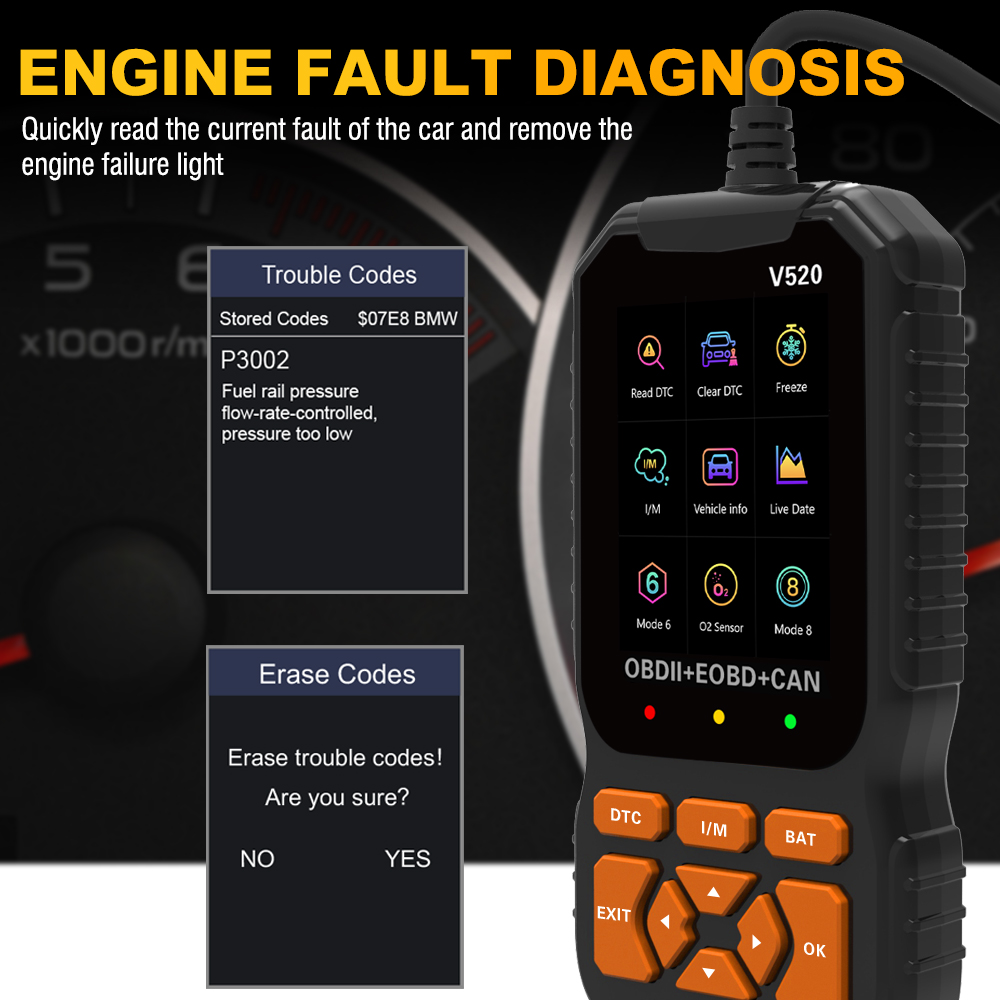Multi-Function Data Display Car Scanner Diagnostic Tool for All Cars Scanner