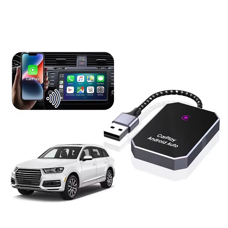 WIFI Bluetooth dual connection transmission Android and iPhone 2in1 Wireless CarPlay Converter Dongle