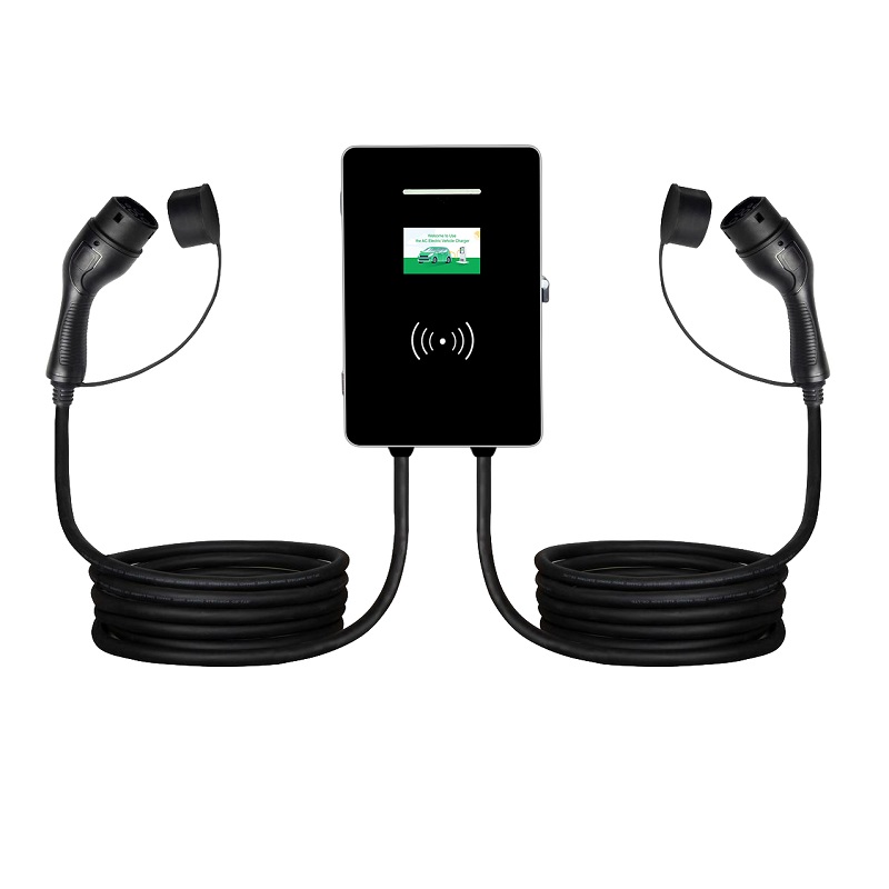 Dual Dock Connector 2 Type 2 Portable EV Fast Electric Dual Head EV Home Charger 14kw Charging Station