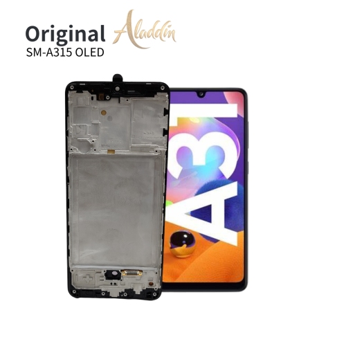 Samsung Galaxy A315 OLED Qualidade Padrão Service Pack LCD para Samsung Galaxy A31 peças de telefone móvel LCD com montagem de moldura