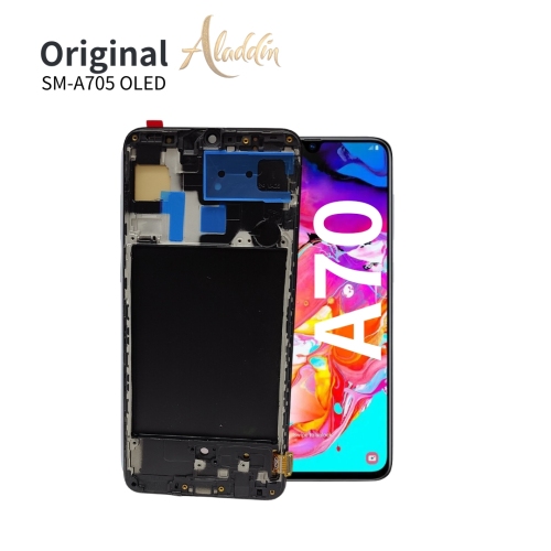 Samsung Galaxy A705 OLED Qualidade Padrão Service Pack LCD para Samsung Galaxy A70 peças de telefone móvel LCD com montagem de moldura