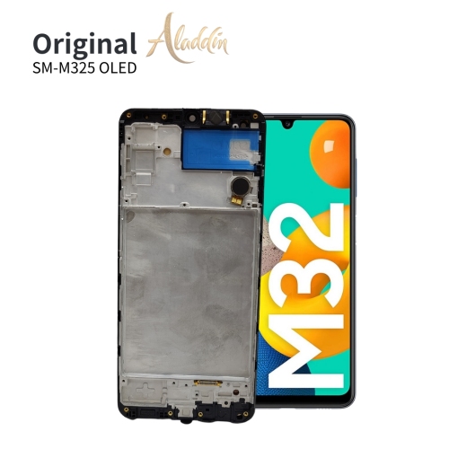 Samsung Galaxy M325 OLED Qualidade Padrão Service Pack LCD para Samsung Galaxy M32 peças de telefone móvel LCD com montagem de moldura