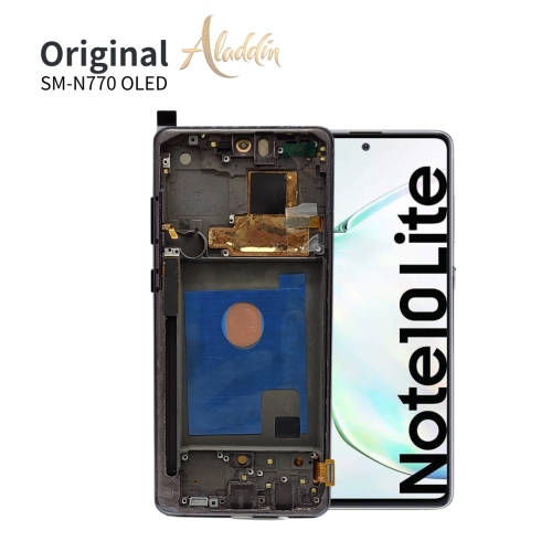 Samsung Galaxy N770 OLED Qualidade Padrão Service Pack LCD para Samsung Galaxy Note 10 lite peças de telefone móvel LCD com montagem de moldura