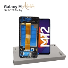 Samsung Galaxy M127 Original Service Pack ЖК-дисплей для Samsung Galaxy M12 Детали мобильного телефона в сборе с рамкой