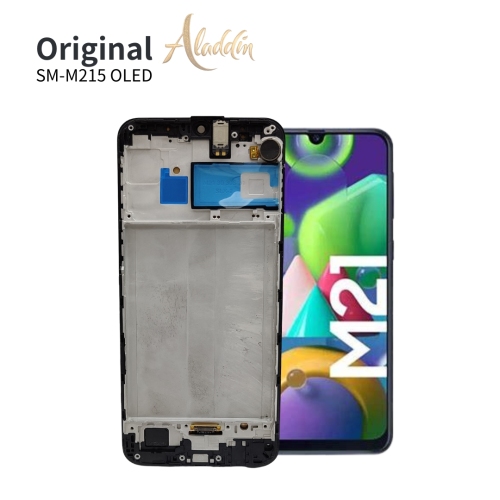 Samsung Galaxy M215 OLED Qualidade Padrão Service Pack LCD para Samsung Galaxy M21 peças de telefone móvel LCD com montagem de moldura