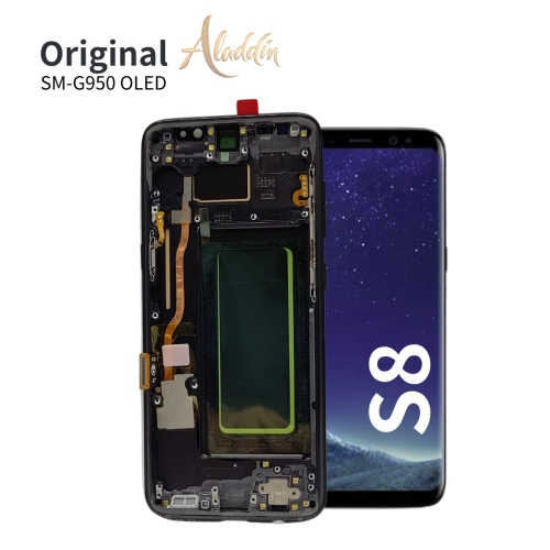 Samsung Galaxy G950 OLED Qualidade Padrão Service Pack LCD para Samsung Galaxy S8 peças de telefone móvel LCD com montagem de moldura