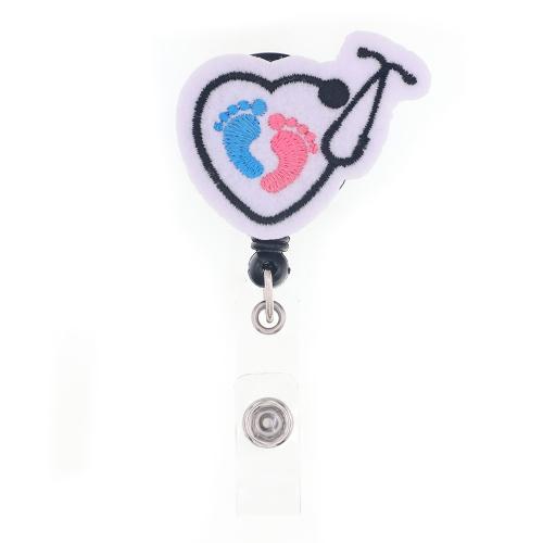 Badge Reel Holder for Nurse Retractable Badge Reel Holder Name ID Badge Reels Funny Cute Felt Badge Holder with Swivel Alligator Clip for School Nurse Doctor Teacher(Fruits and Animals)