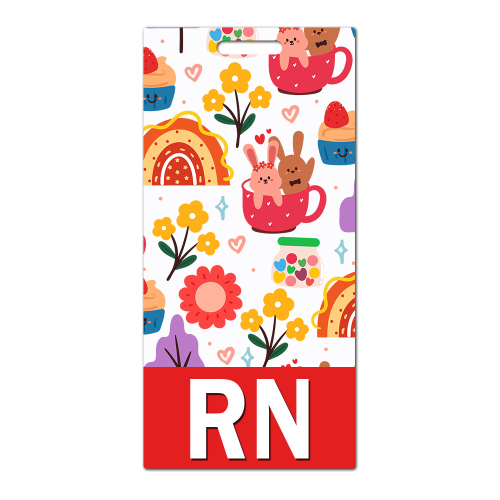 Cute Flower Rabbit Card Holder Badge Card