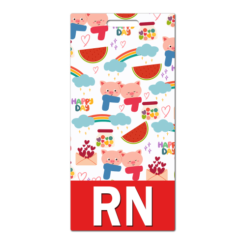 Cute Bear Rainbow Card Holder Badge Card