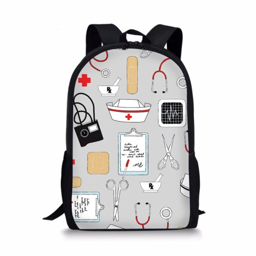 Medical Nursing Design Print Custom Female Shoulder Bags Nurses Tote Bags Fashion Shopping Bag Beach Backpack