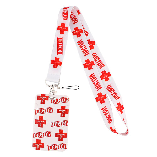 Medical Doctor Bacteria Cartoon Mobile Phone Rope Id Card Lanyard Tag Lanyard Hanging Neck Key Chain Lanyard Badge Holder Lanyard