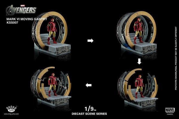 【IN-STOCK】King Arts KSS007 Avengers Mark VI Moving Gantary Diecast Scene Series 1/9