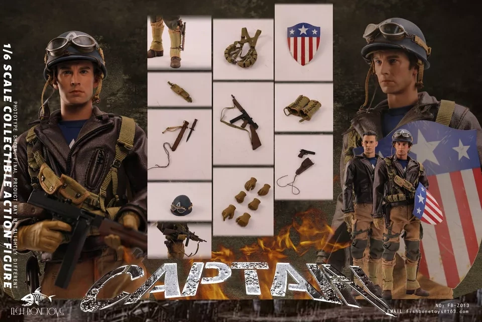 【IN-STOCK】FISH BONETOYS FB-Z013 1/6 America World War II Captain