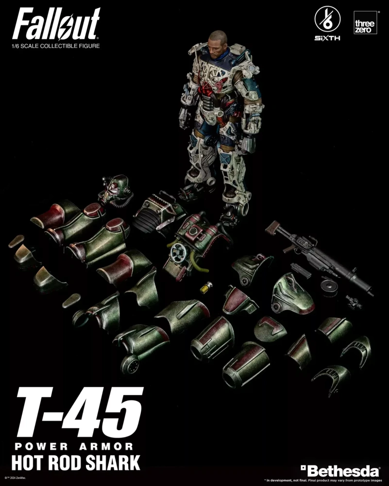 【IN-STOCK】Threezero Fallout 1/6 T-45 Hot Rod Shark Power Armor Action Figure 3Z07740W0