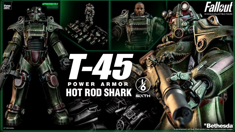 【IN-STOCK】Threezero Fallout 1/6 T-45 Hot Rod Shark Power Armor Action Figure 3Z07740W0