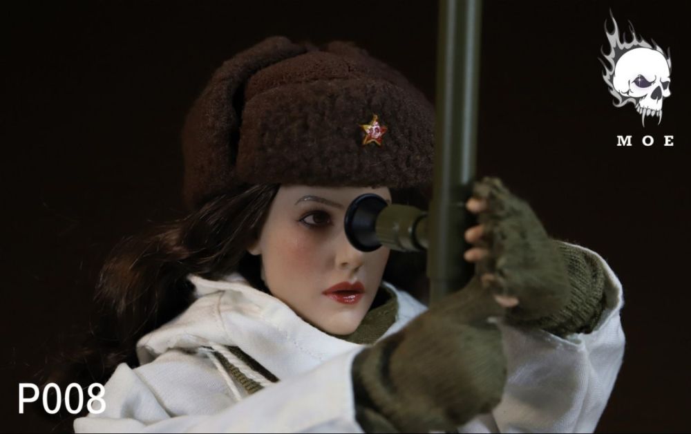 【IN-STOCK】MOETOYS Female sniper with snow camouflage in the Soviet Union 1/6   P008