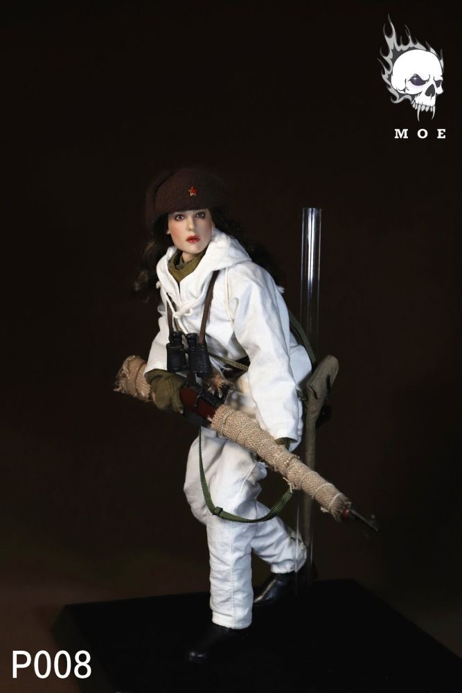 【IN-STOCK】MOETOYS Female sniper with snow camouflage in the Soviet Union 1/6   P008