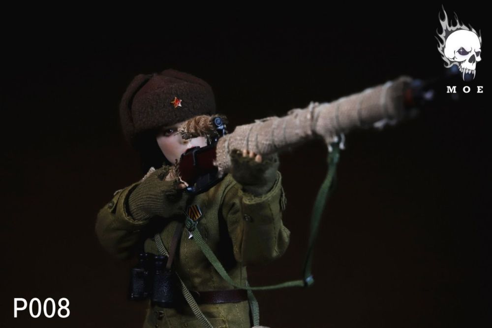 【IN-STOCK】MOETOYS Female sniper with snow camouflage in the Soviet Union 1/6   P008