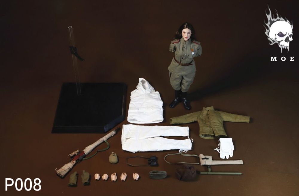 【IN-STOCK】MOETOYS Female sniper with snow camouflage in the Soviet Union 1/6   P008