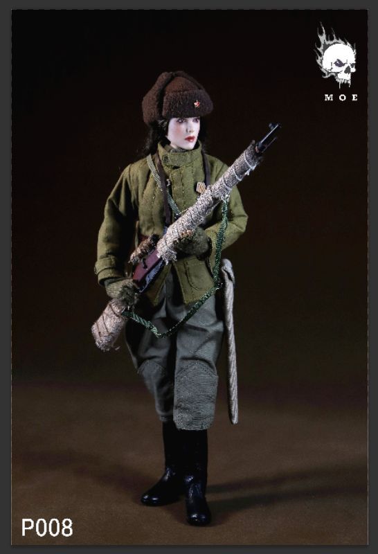 【IN-STOCK】MOETOYS Female sniper with snow camouflage in the Soviet Union 1/6   P008
