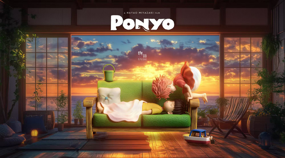【PRE-ORDER】Wu Yu Studio Ponyo on the Cliff Hayao Miyazaki Desktop Series 03 The Gentlest Companion Ponyo & Sosuke