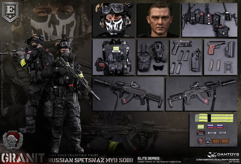【IN-STOCK】DAMTOYS RUSSIAN SPETSNAZ MVD SOBR GRANIT 1/6 ELITE EDITION