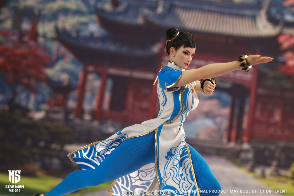 【IN-STOCK】STAR MAN Chun-li （Blue cloud patterned white cheongsam version） 1/6
