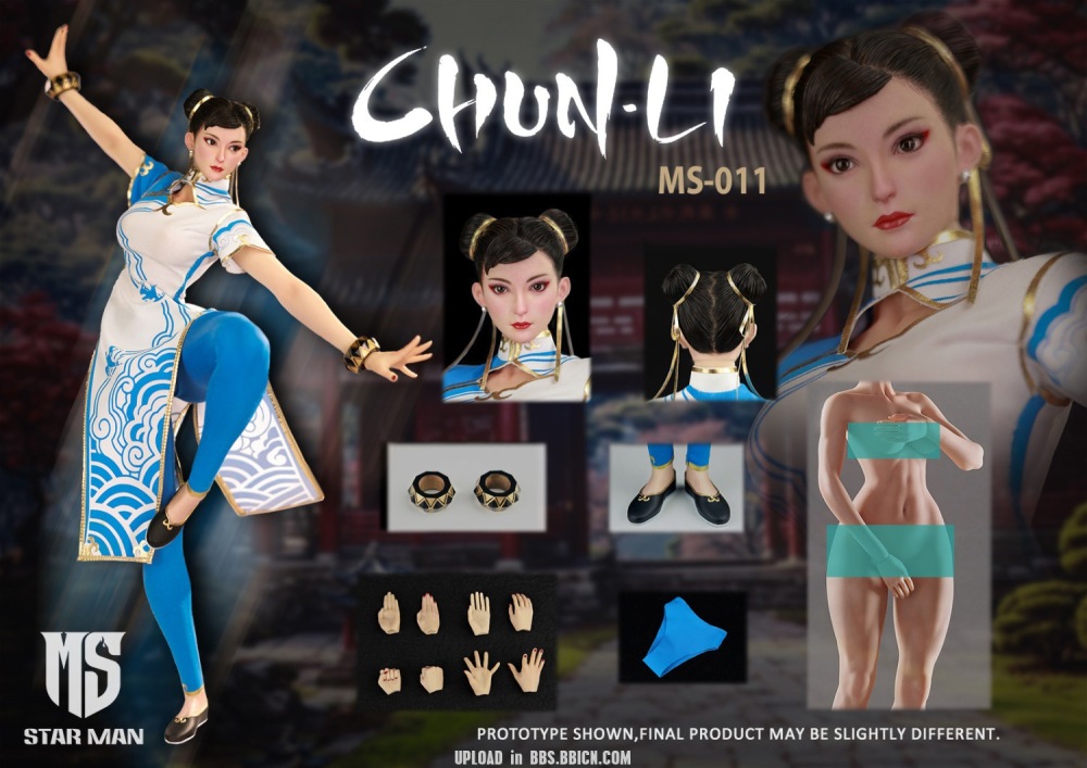 【IN-STOCK】STAR MAN Chun-li （Blue cloud patterned white cheongsam version） 1/6