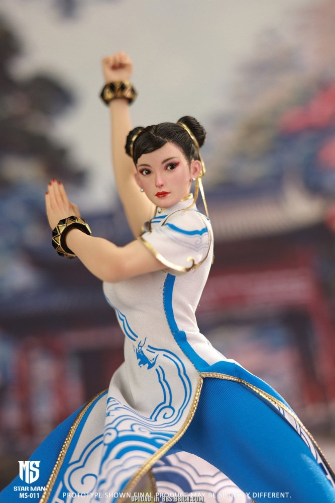 【IN-STOCK】STAR MAN Chun-li （Blue cloud patterned white cheongsam version） 1/6