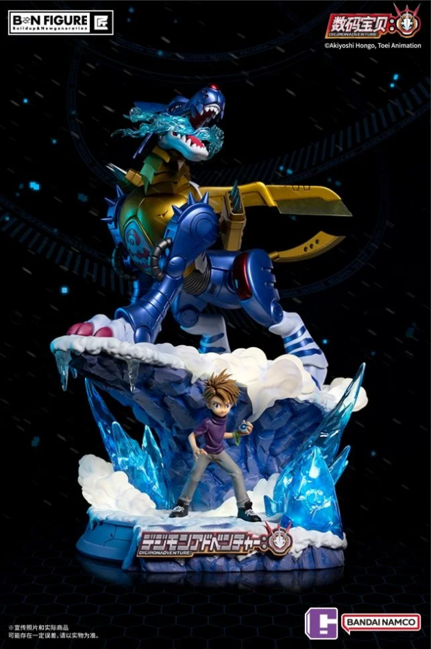 【IN-STOCK】Yamato Matt Ishida & Metal Garurumon with LED - Digimon Official Resin Statue - BANDAI NAMCO