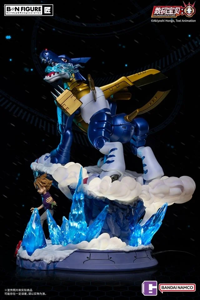 【IN-STOCK】Yamato Matt Ishida & Metal Garurumon with LED - Digimon Official Resin Statue - BANDAI NAMCO