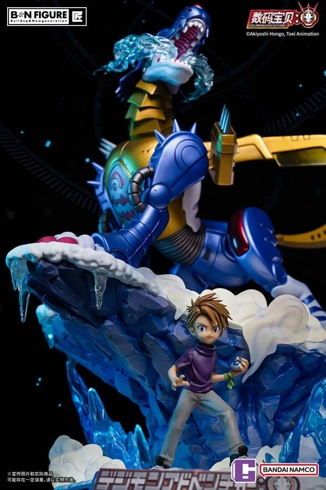 【IN-STOCK】Yamato Matt Ishida & Metal Garurumon with LED - Digimon Official Resin Statue - BANDAI NAMCO