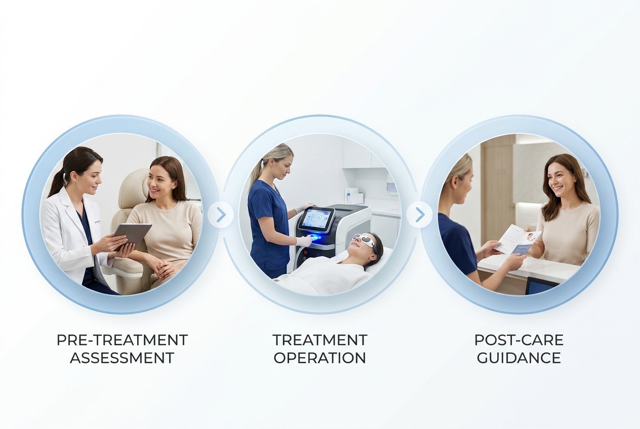 professional aesthetic treatment workflow training for clinic staff