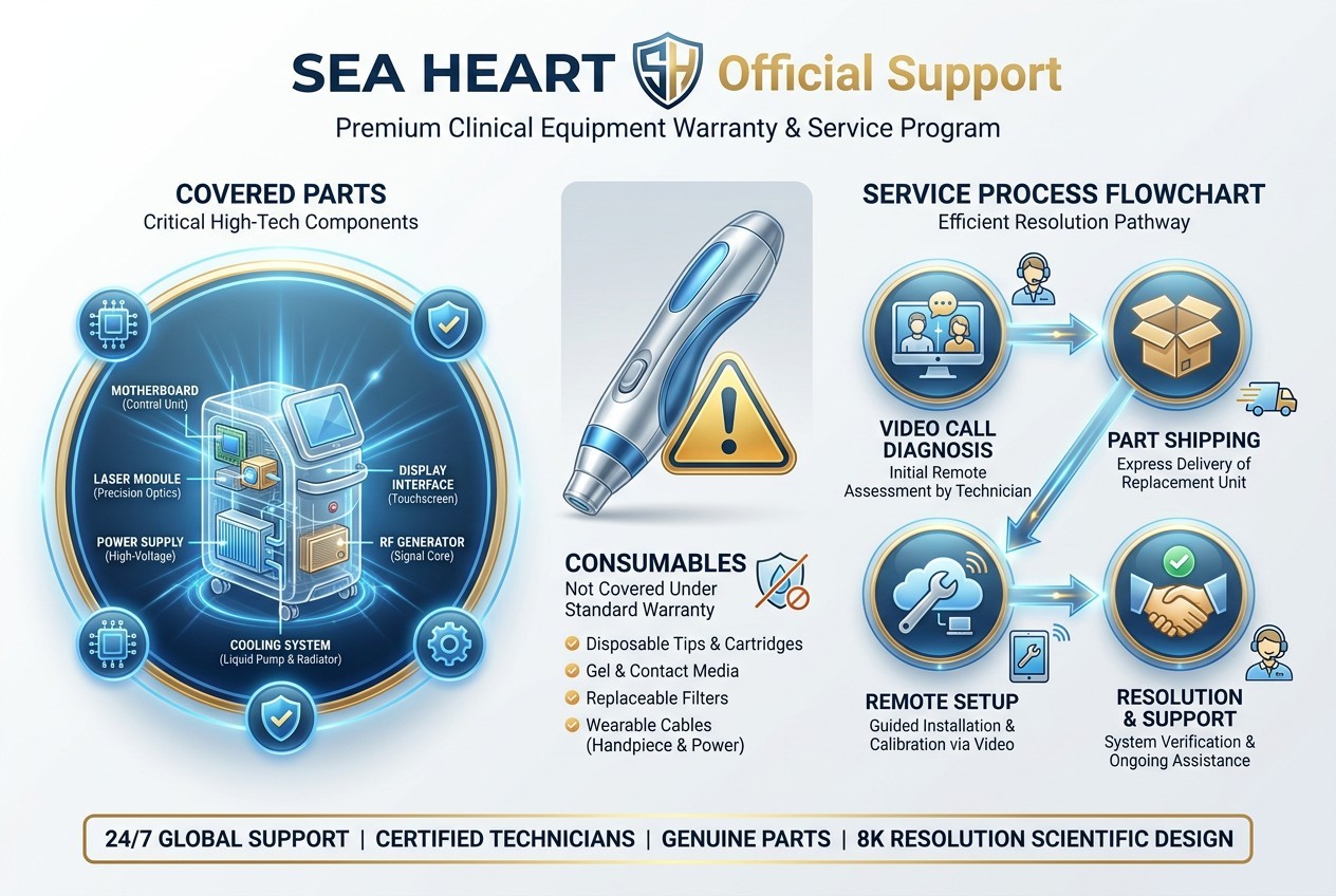 aesthetic machine warranty coverage and after-sales support process