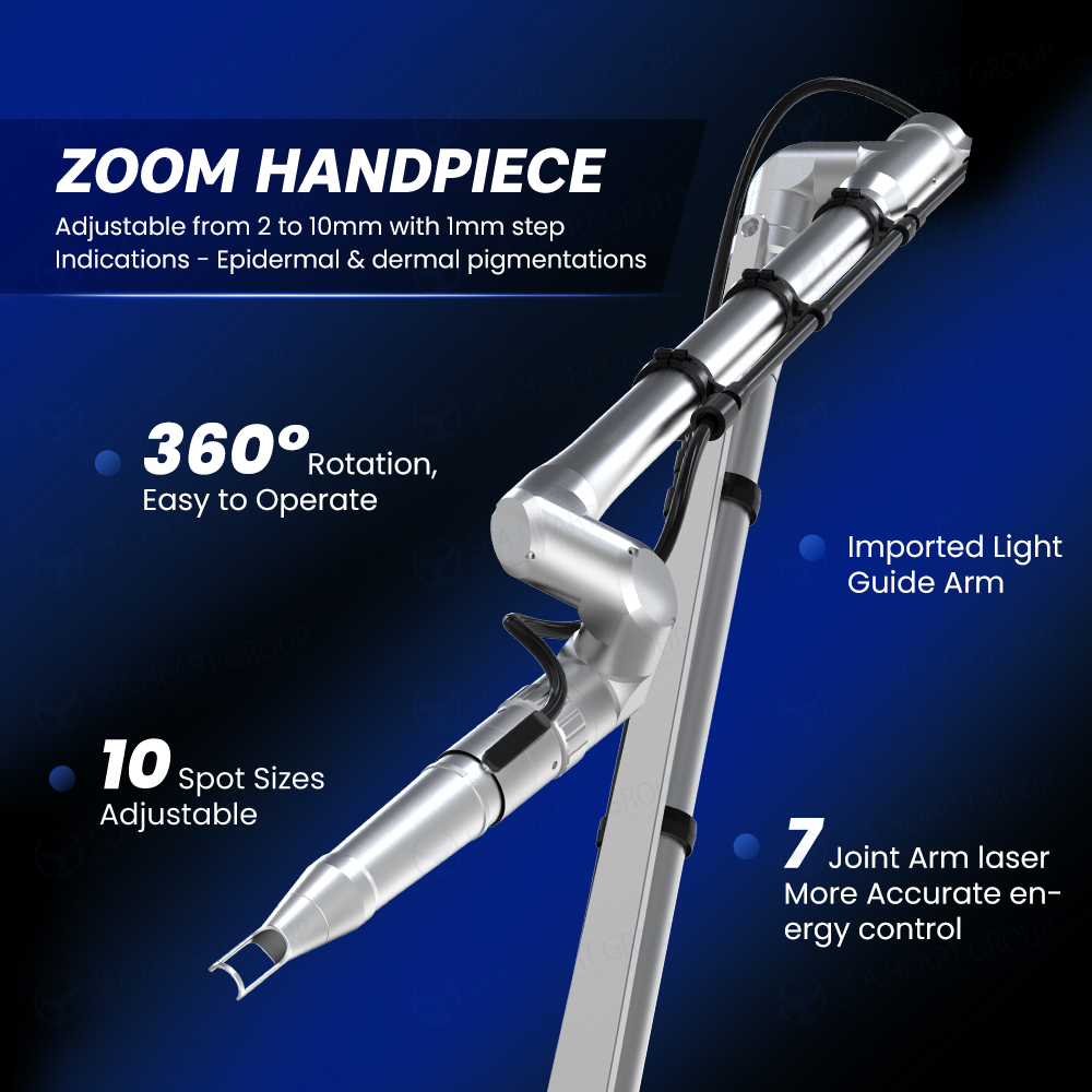 7-joint articulated optical arm for clinical laser tattoo removal machine