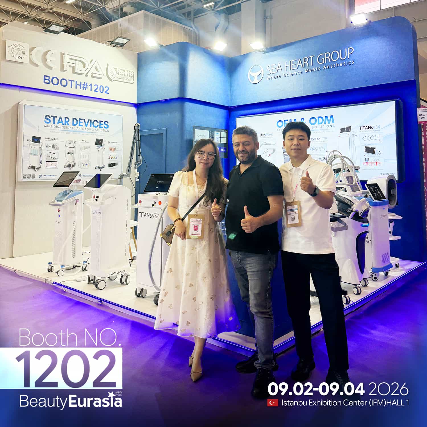 SEA HEART team meeting aesthetic equipment buyers at BeautyEurasia Turkey