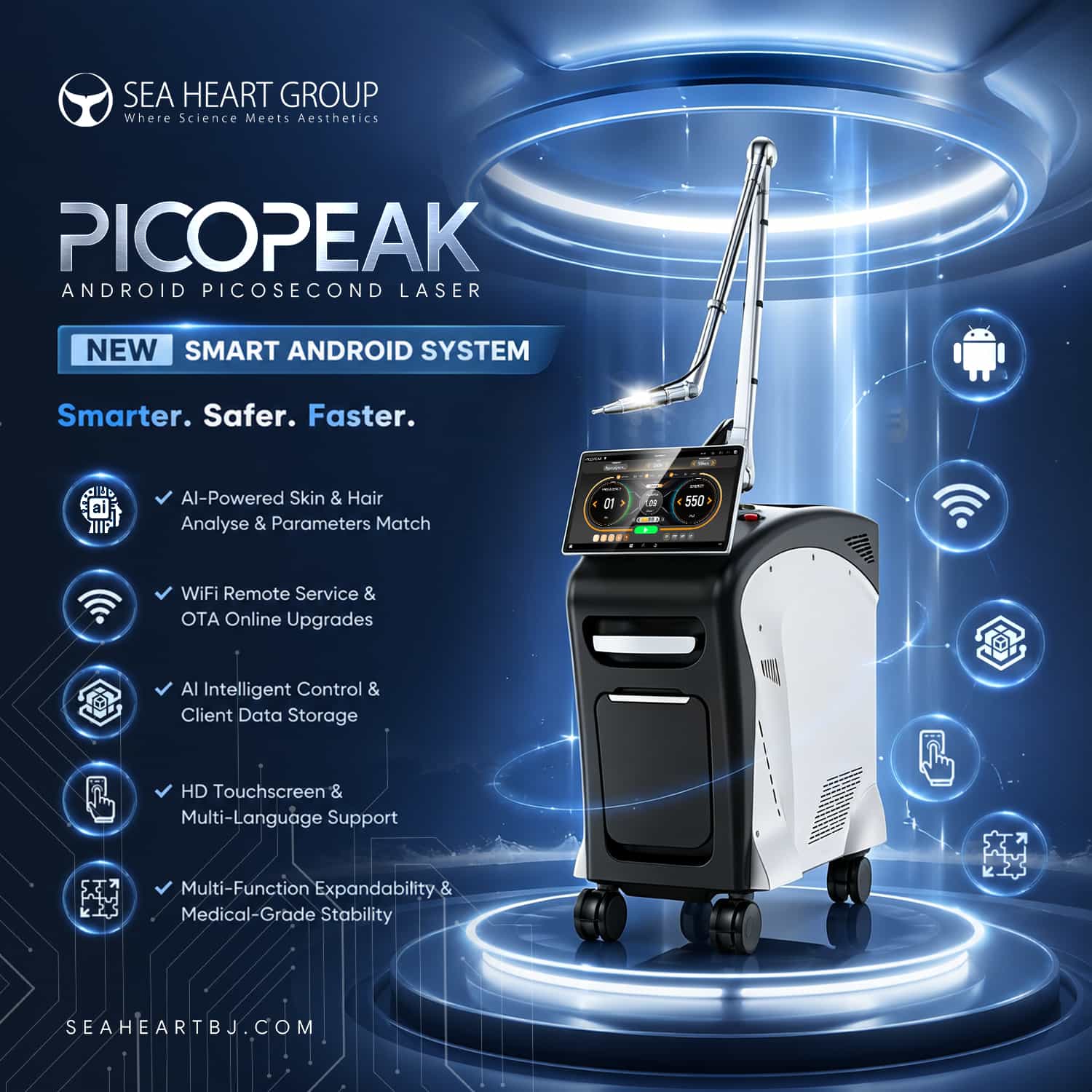 PicoPeak picosecond laser machine for tattoo removal and pigmentation treatment