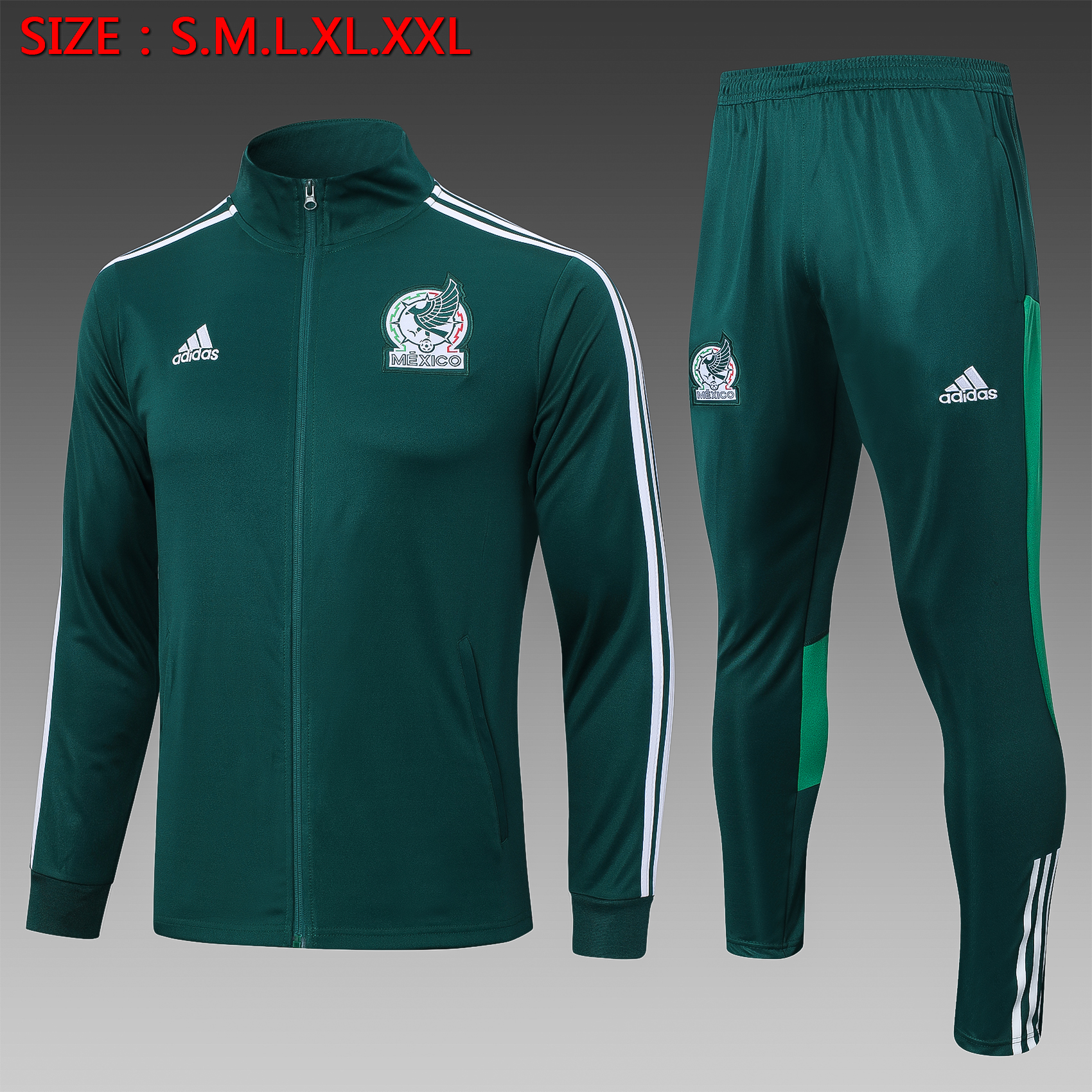 Tracksuit Mexico / 202324 / long zipper / dark green