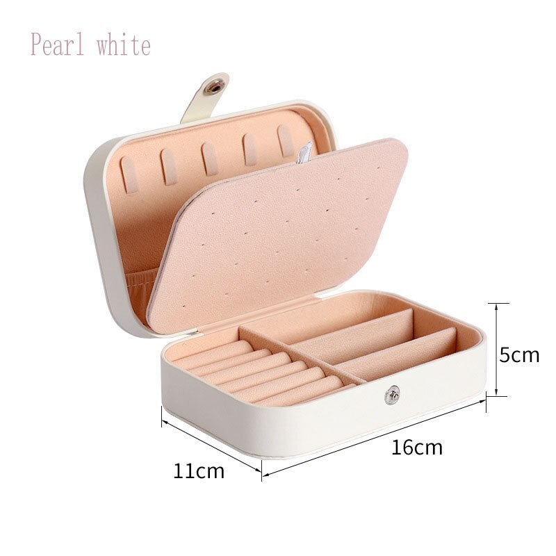 Alenvenew 2023 Flip Travel Double Ring Necklace Earrings Portable Jewelry Storage Box